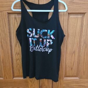 Black Graphic Tank Top